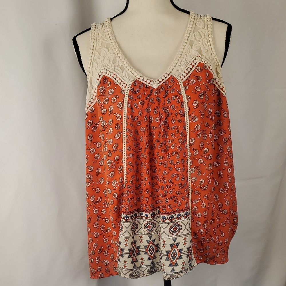 Women's Orange Sleeveless Top
